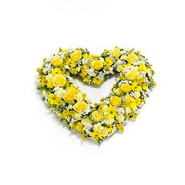 Foto Corazón abierto amarillo y blanco