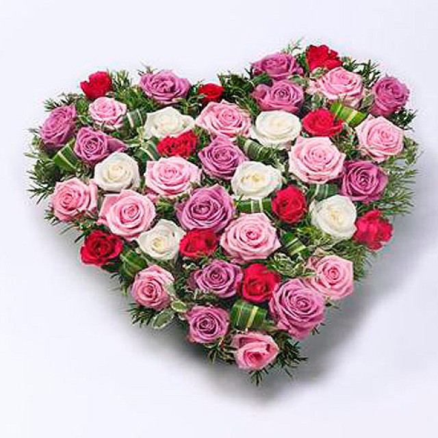 Foto Corazón rosas de colores