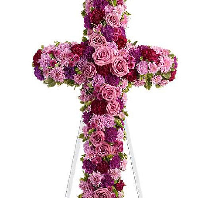 Foto Cruz de flores lavanda